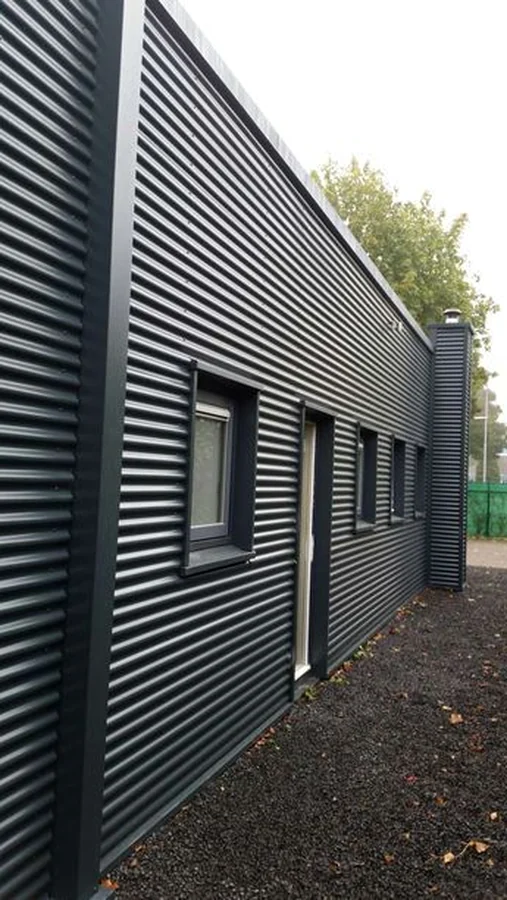 Black corrugated cladding